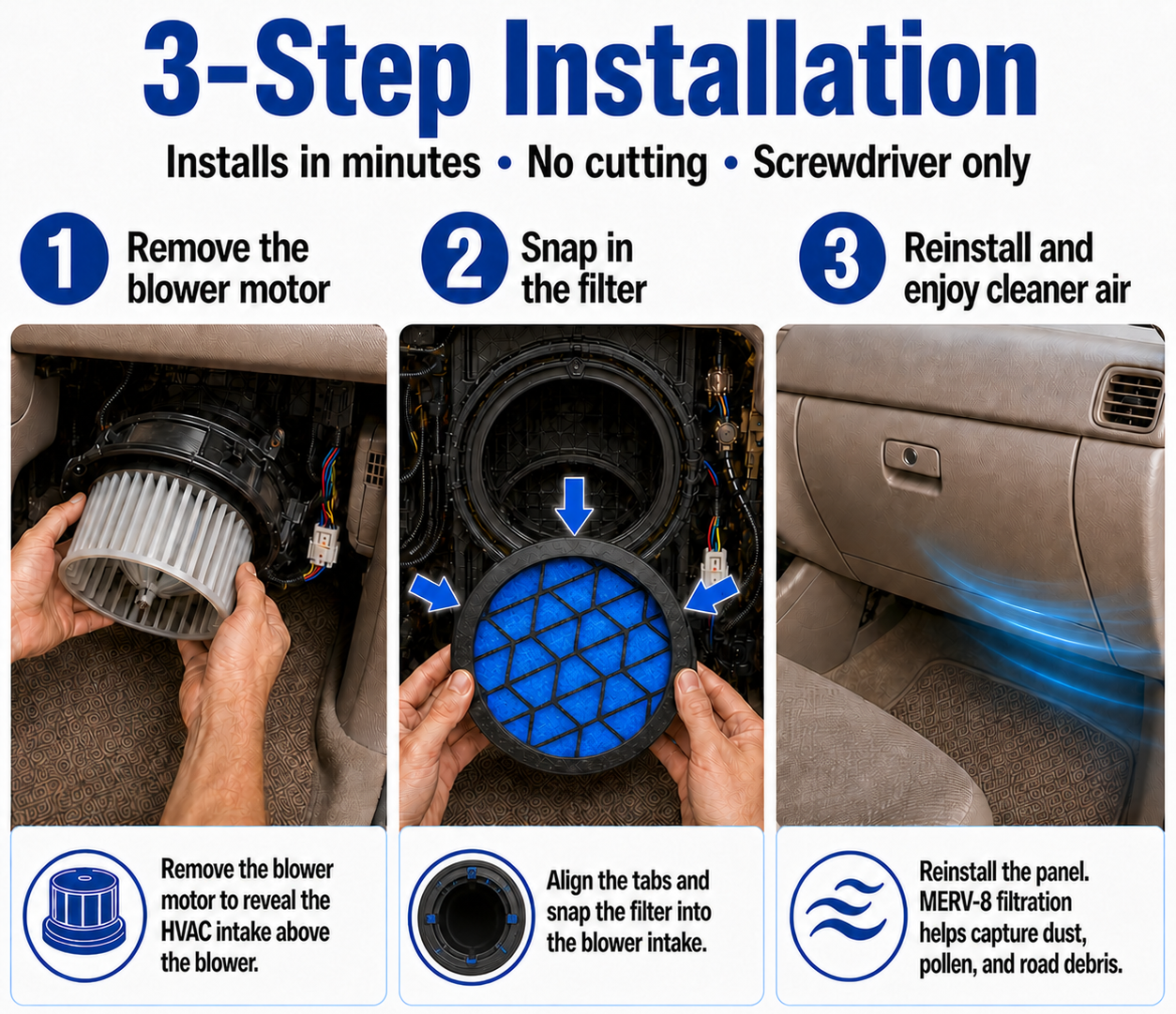 How to install the AutoFrontiers cabin air filter.